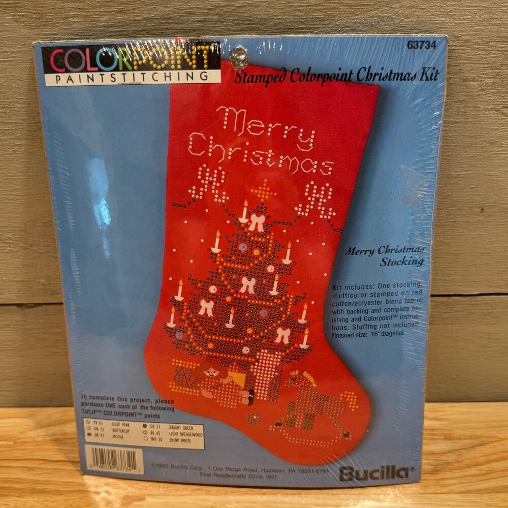 Bucilla Colorpoint PaintStitching Merry Christmas Santa Stocking Kit 16”